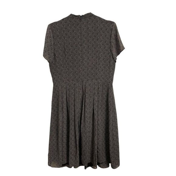 Ann Taylor Herringbone Tie Neck Dress in Black Size 14 NWT - Picture 6 of 8